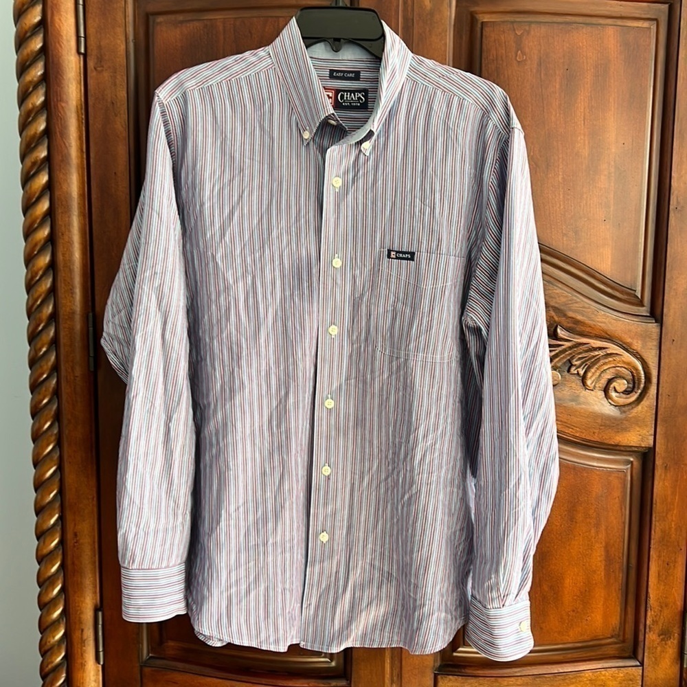 Chaps long sleeve button down shirt- size L